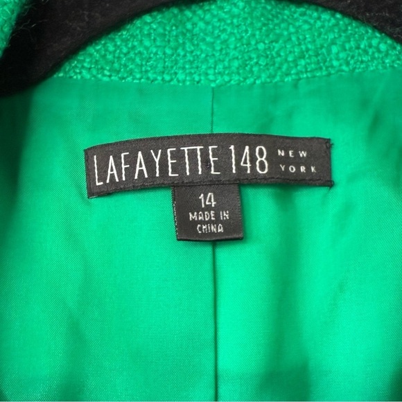 Lafayette 148 Shamrock Tweet Blazer Women Plus Size 14 Preppy Career Formal - Picture 9 of 14